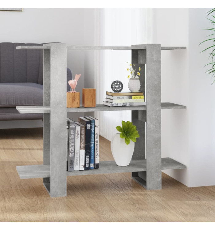 Bibliothèque/Séparateur de pièce Gris béton 100x30x87 cm | Mobilier & Déco