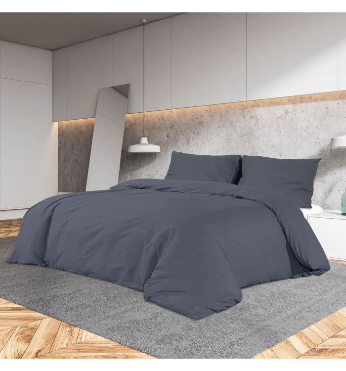 Ensemble de housse de couette Anthracite 135x200 cm Microfibre | Mobilier & Déco