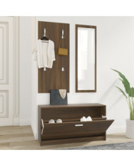 Ensemble d'armoires à chaussures 3-en-1 Chêne marron | Mobilier & Déco