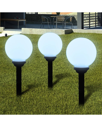Lampes d'allée à LED 3 pcs 20 cm avec piquet de sol | Mobilier & Déco