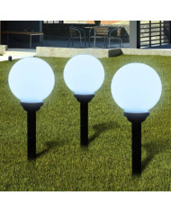 Lampes d'allée à LED 3 pcs 20 cm avec piquet de sol | Mobilier & Déco