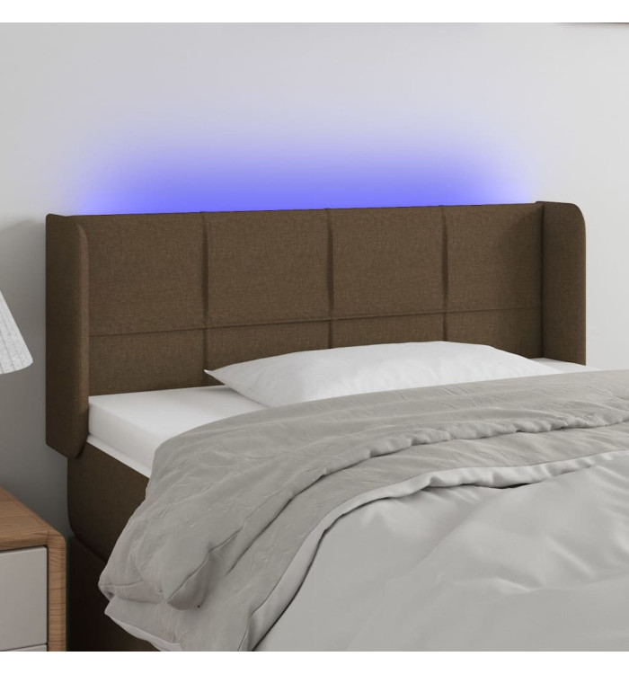 Tête de lit à LED Marron foncé 83x16x78/88 cm Tissu | Mobilier & Déco