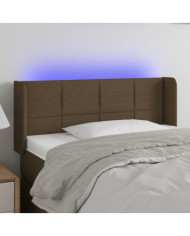 Tête de lit à LED Marron foncé 83x16x78/88 cm Tissu | Mobilier & Déco