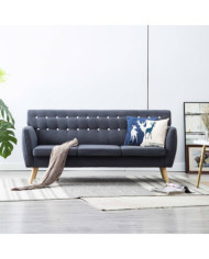 Canapé à 3 places Revêtement en tissu 172x70x82 cm Gris foncé | Mobilier & Déco