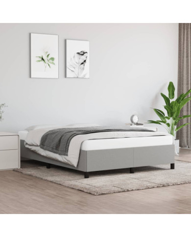 Cadre de lit sans matelas gris clair 140x200 cm tissu | Mobilier & Déco
