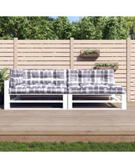 Coussins de palette 5 pcs motif à carreaux gris tissu | Mobilier & Déco