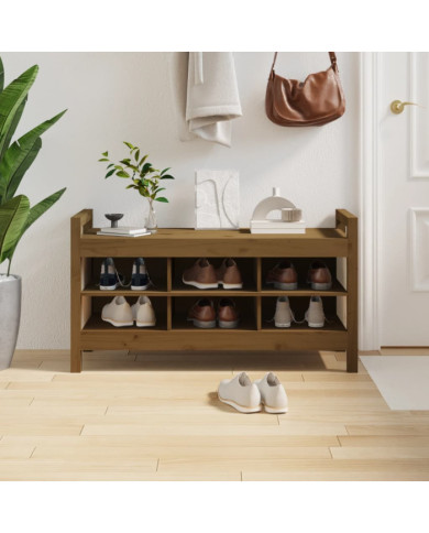 Banc d'entrée Marron miel 110x40x60 cm Bois de pin massif | Mobilier & Déco