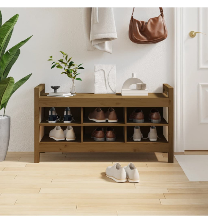 Banc d'entrée Marron miel 110x40x60 cm Bois de pin massif | Mobilier & Déco