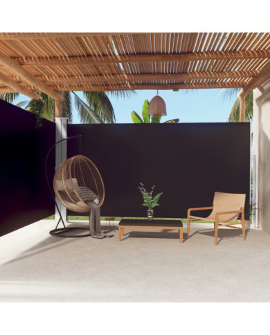 Auvent latéral rétractable Noir 200x600 cm | Mobilier & Déco