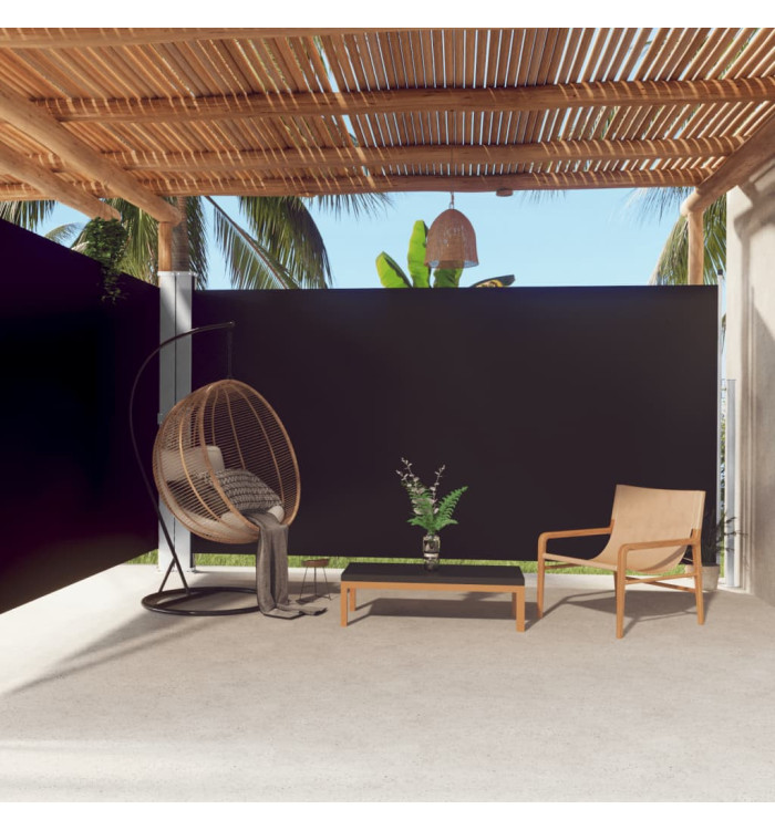 Auvent latéral rétractable Noir 200x600 cm | Mobilier & Déco