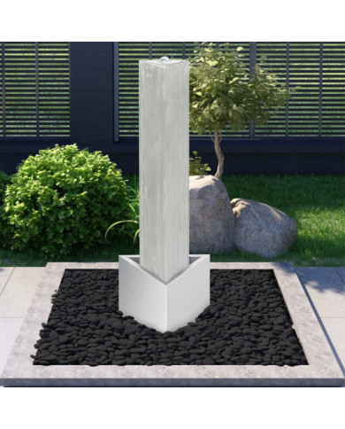 Fontaine de jardin Argenté 37,7x32,6x110 cm Acier inoxydable | Mobilier & Déco