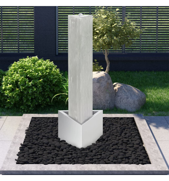 Fontaine de jardin Argenté 37,7x32,6x110 cm Acier inoxydable | Mobilier & Déco