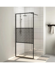 Paroi de douche avec verre ESG transparent 80x195 cm Noir | Mobilier & Déco