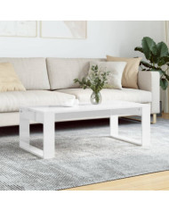Table basse blanc brillant 102x50x35 cm bois d'ingénierie | Mobilier & Déco