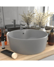 Lavabo de luxe avec trop-plein Gris clair mat 36x13cm Céramique | Mobilier & Déco