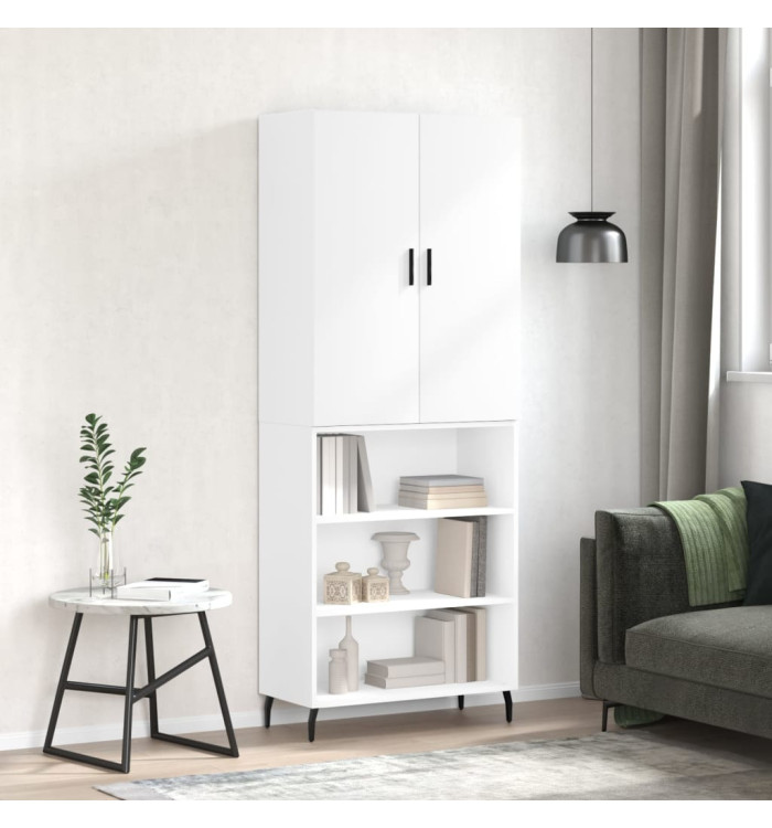 Buffet haut Blanc 69,5x34x180 cm Bois d'ingénierie | Mobilier & Déco