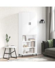 Buffet haut Blanc 69,5x34x180 cm Bois d'ingénierie | Mobilier & Déco