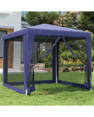 Tente de fête avec 4 parois latérales en maille Bleu 2,5x2,5 m | Mobilier & Déco