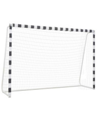 But de football 300x200x90 cm Métal Noir et blanc | Mobilier & Déco