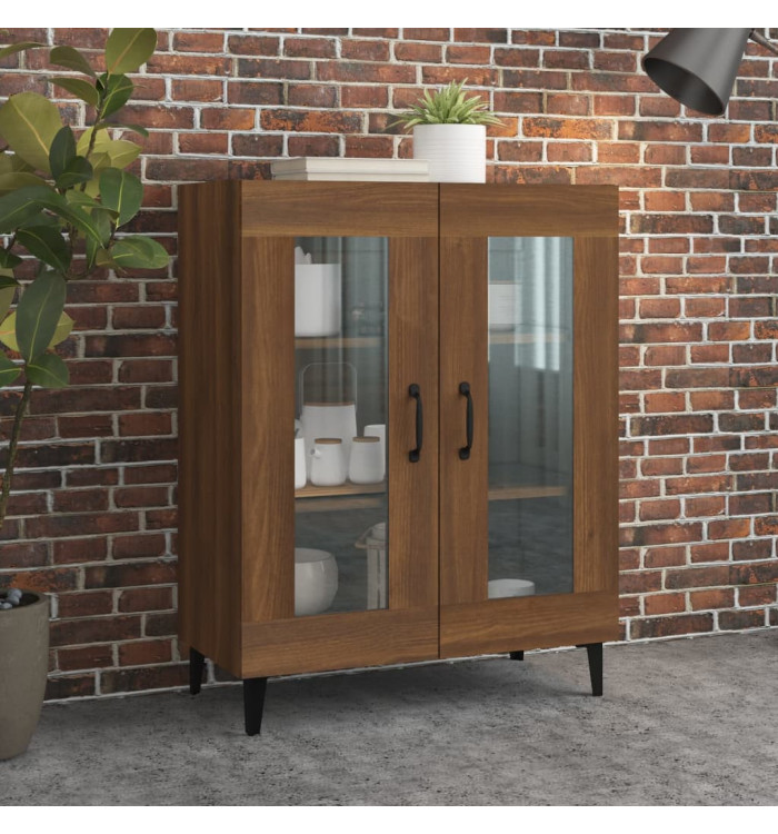 Buffet chêne marron 69,5x34x90 cm bois d'ingénierie | Mobilier & Déco