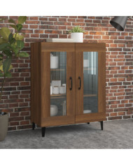 Buffet chêne marron 69,5x34x90 cm bois d'ingénierie | Mobilier & Déco