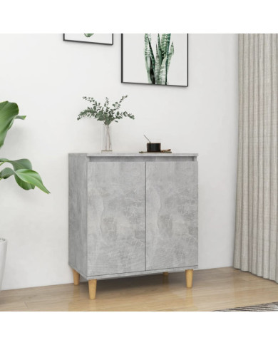 Buffet avec pieds en bois Gris béton bois d'ingénierie | Mobilier & Déco