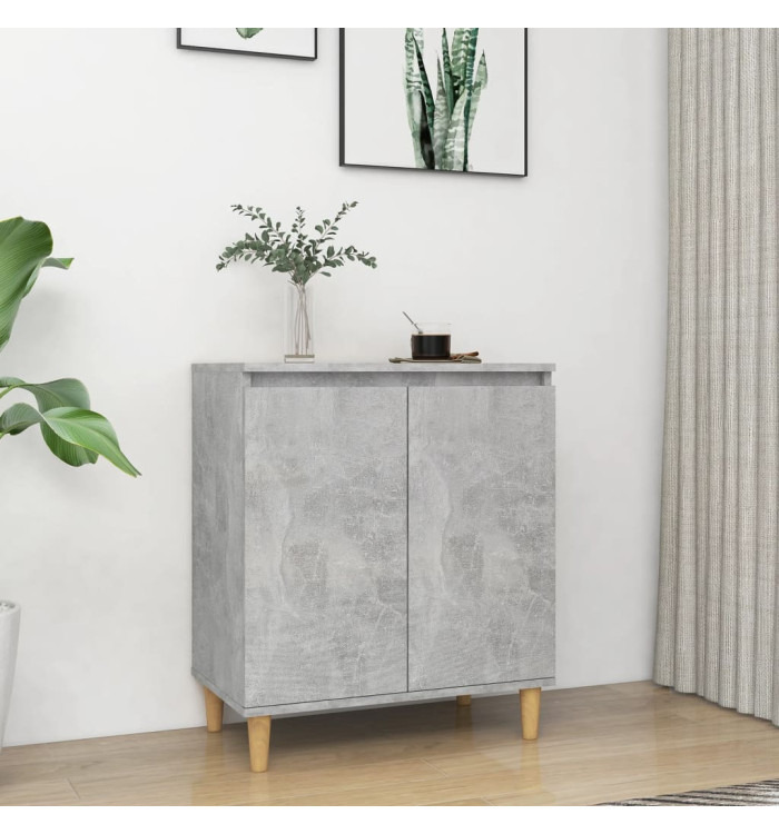 Buffet avec pieds en bois Gris béton bois d'ingénierie | Mobilier & Déco