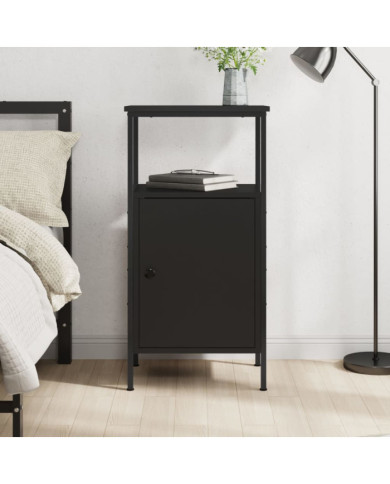 Table de chevet noir 41x31x80 cm bois d’ingénierie | Mobilier & Déco
