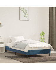 Cadre de lit sans matelas bleu foncé 90x190 cm velours | Mobilier & Déco