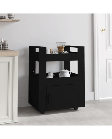 Chariot de cuisine Noir 60x45x80 cm Bois d'ingénierie | Mobilier & Déco