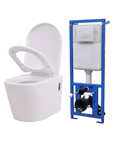 Toilette murale avec réservoir caché Céramique Blanc | Mobilier & Déco