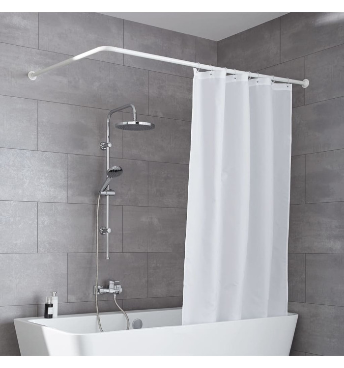 Kleine Wolke Tringle de rideau de douche universelle 3 tailles Blanc | Mobilier & Déco