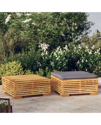 Salon de jardin 2 pcs Bois de teck massif | Mobilier & Déco