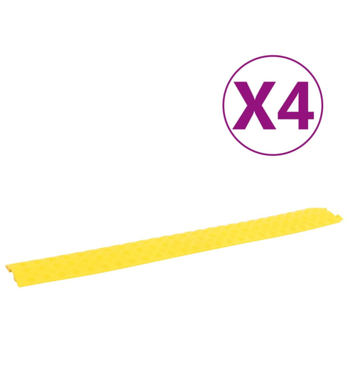 Rampes de protection de câble 4 pcs 98,5 cm Jaune | Mobilier & Déco