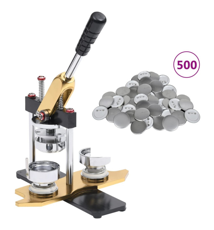 Machine à badges avec 500 pièces de bouton à épingle 58 mm | Mobilier & Déco