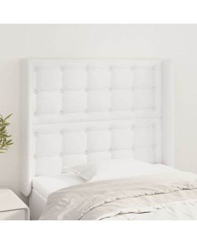 Tête de lit avec oreilles Blanc 83x16x118/128 cm Similicuir | Mobilier & Déco