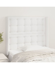 Tête de lit avec oreilles Blanc 83x16x118/128 cm Similicuir | Mobilier & Déco