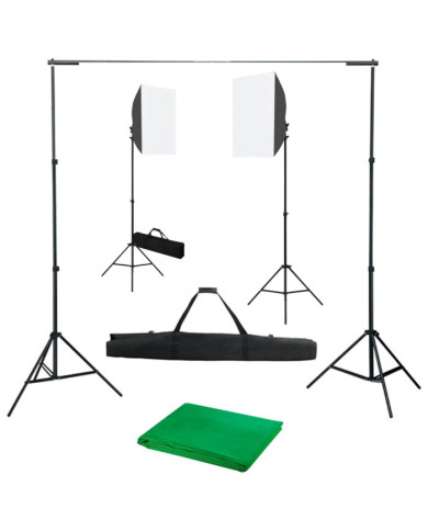 Kit de studio photo avec boîtes à lumière et toile de fond | Mobilier & Déco