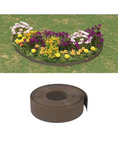 Bordures de jardin 4 pcs marron 10 m 15 cm polyéthylène | Mobilier & Déco