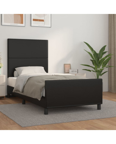 Cadre de lit sans matelas noir 100x200 cm similicuir | Mobilier & Déco