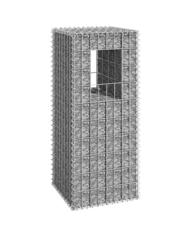 Poteau à panier de gabion 40x40x100 cm Fer | Mobilier & Déco