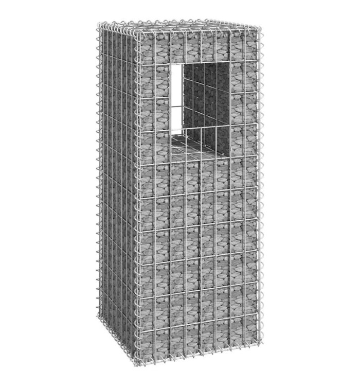 Poteau à panier de gabion 40x40x100 cm Fer | Mobilier & Déco
