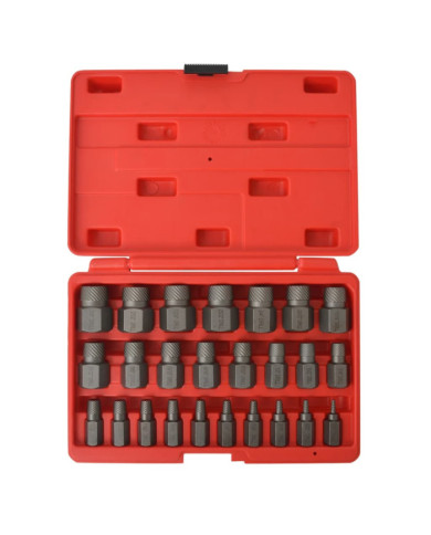 Kit d'extracteurs de vis à cannelures multiples Acier 25 pièces | Mobilier & Déco