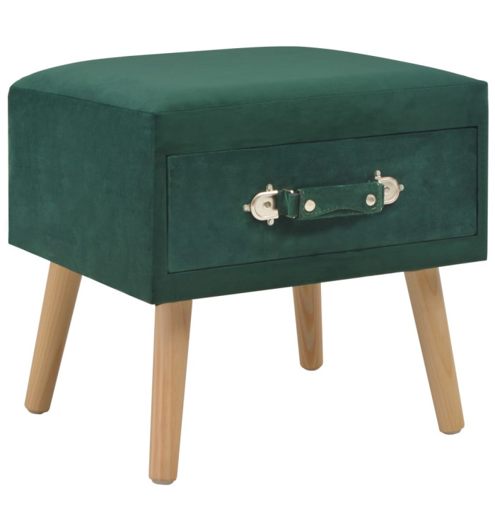 Table de chevet Vert 40x35x40 cm Velours | Mobilier & Déco