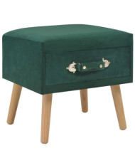 Table de chevet Vert 40x35x40 cm Velours | Mobilier & Déco