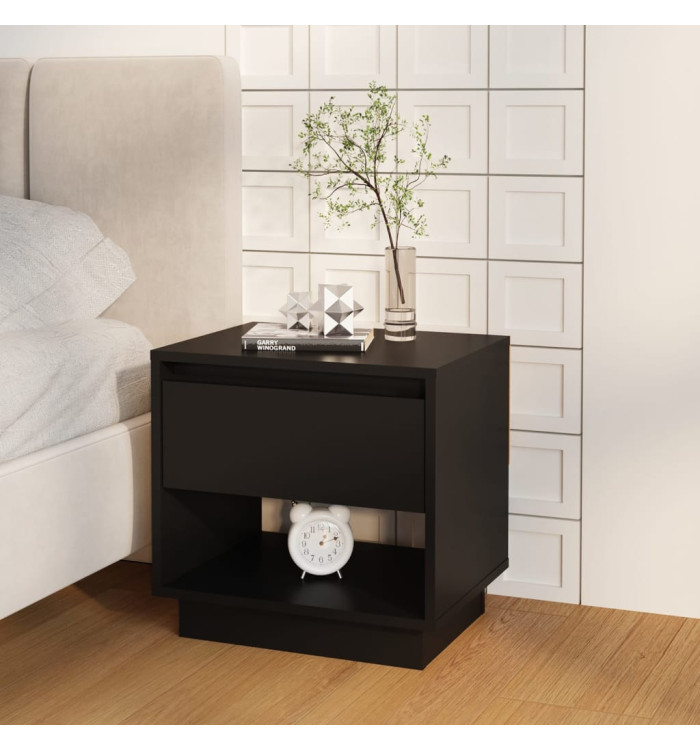 Table de chevet Noir 45x34x44 cm bois d'ingénierie | Mobilier & Déco
