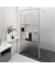 Paroi de douche et étagère Chrome 115x195cm Verre ESGetAluminium | Mobilier & Déco