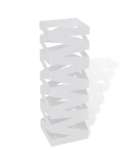 Porte-parapluie carré à rangement Blanc Acier 48,5 cm | Mobilier & Déco