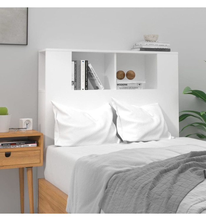 Armoire de tête de lit Blanc brillant 100x18,5x104,5 cm | Mobilier & Déco