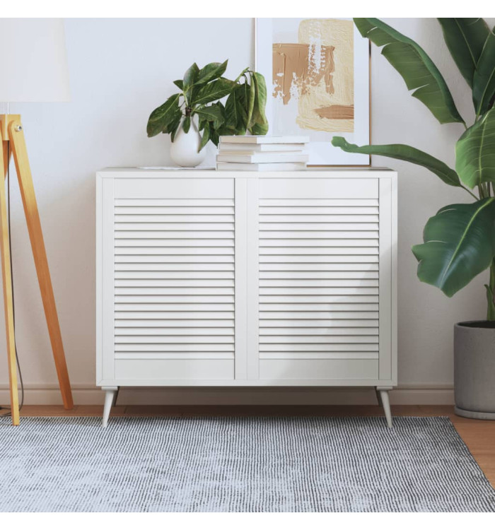 Portes d'armoire à persiennes 2 pcs blanc 69x49,4 cm pin massif | Mobilier & Déco